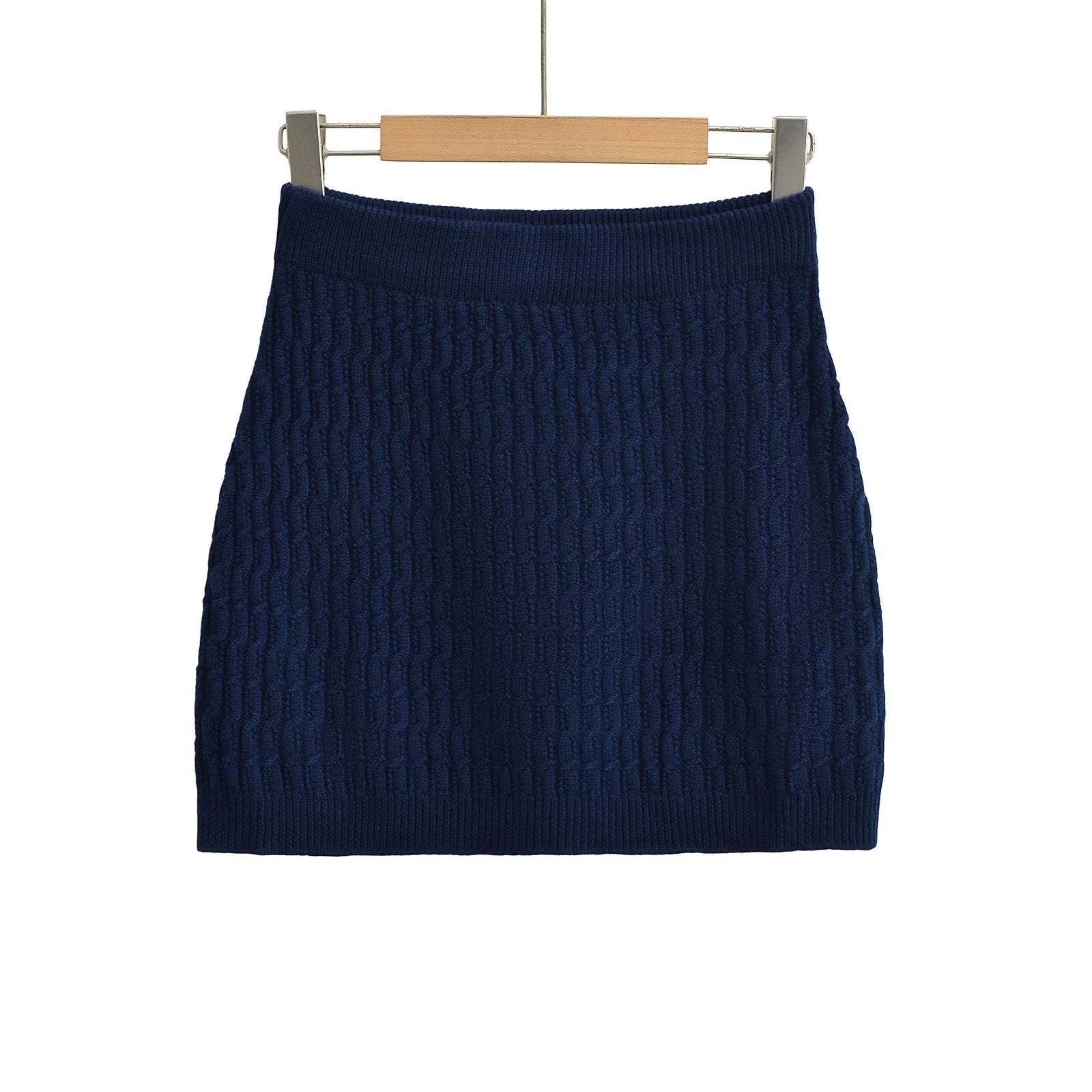 Solid color high waisted hip hugging short skirt
