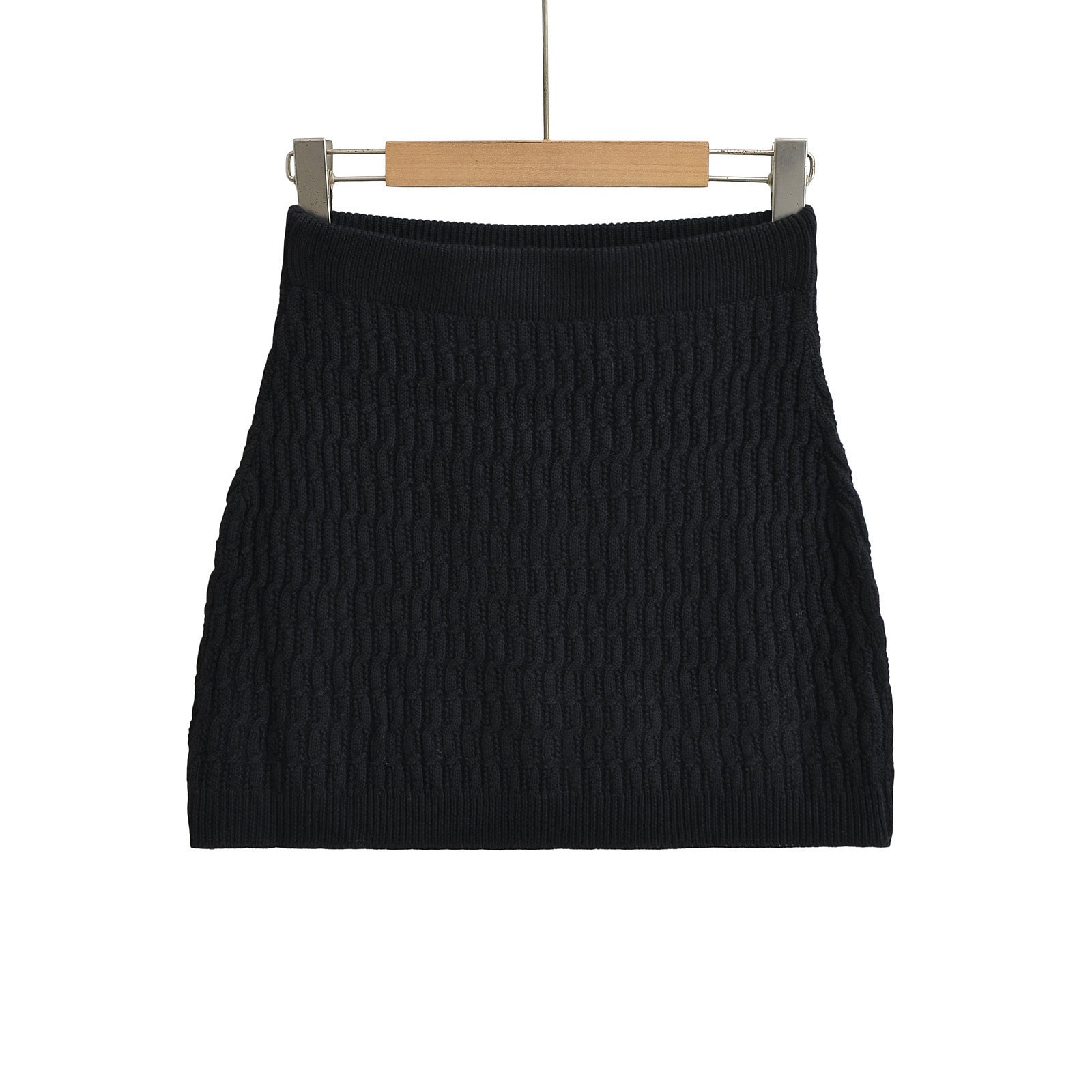 Solid color high waisted hip hugging short skirt